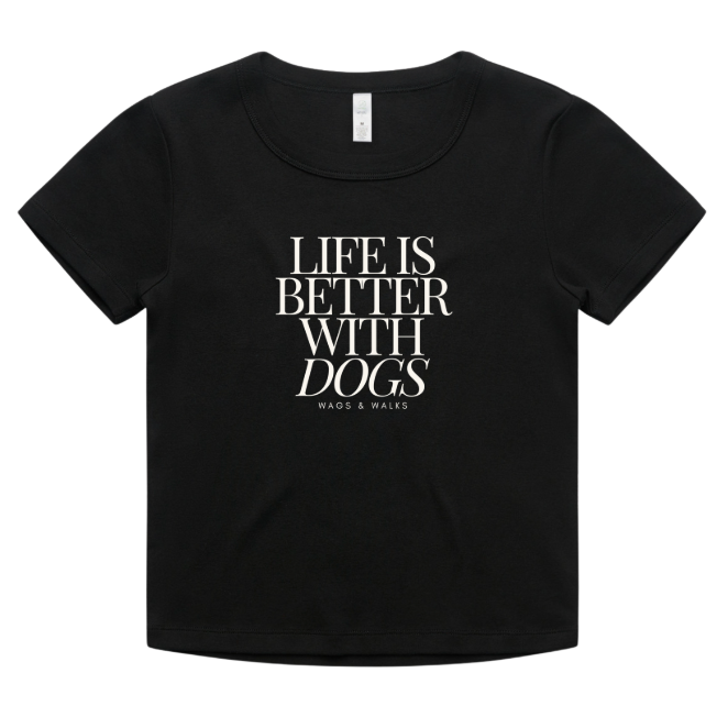Life is Better with Dogs Black Baby Tee