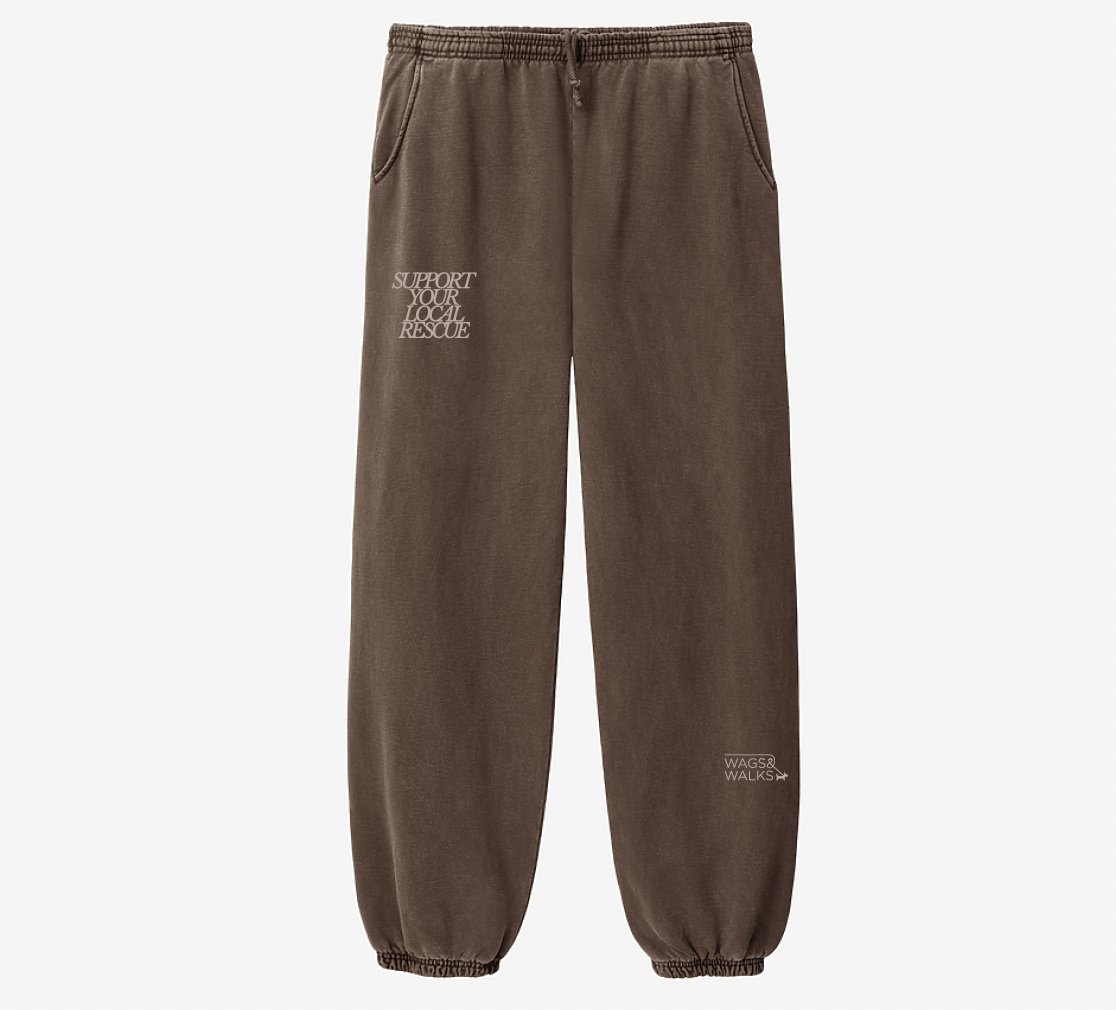 Support Your Local Rescue Sweatpants in Chocolate Brown