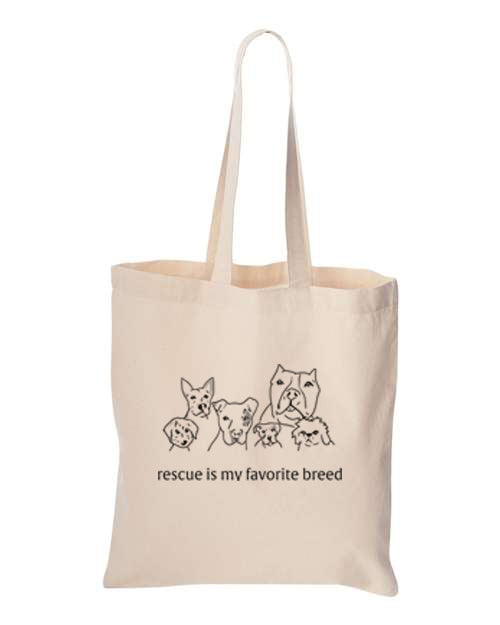 Rescue is My Favorite Breed Canvas Tote