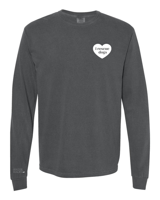 I Heart Rescue Dogs Long Sleeve Tee