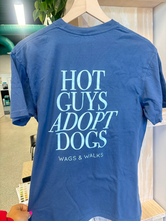Hot Guys Adopt Dogs Tee - BLUE
