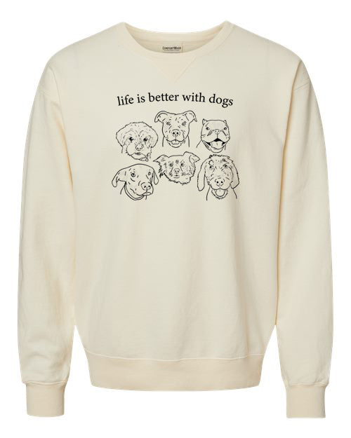 Life is Better with Dogs Illustrated Crewneck