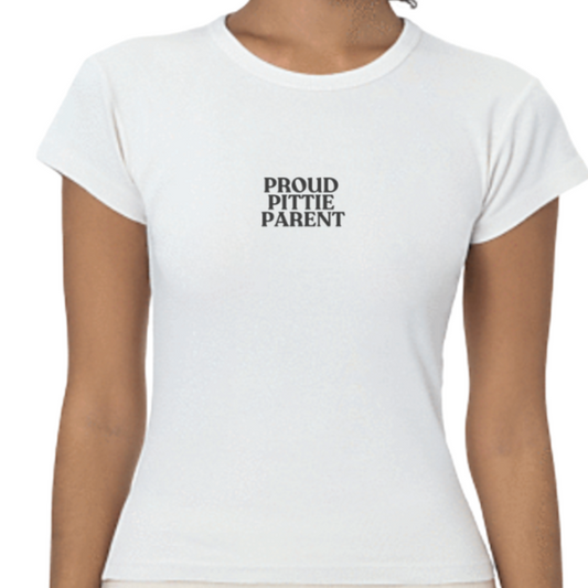 Proud Pittie Parent White Baby Tee