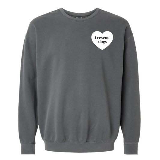 I Heart Rescue Dogs Crewneck