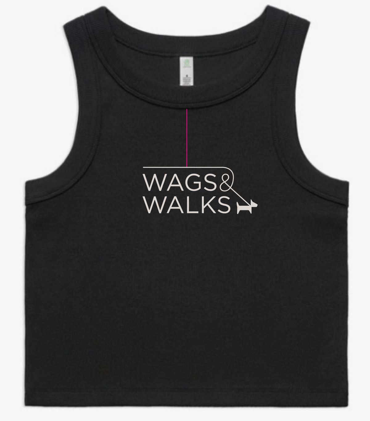 "Wags & Walks" Cropped Ribbed Tank