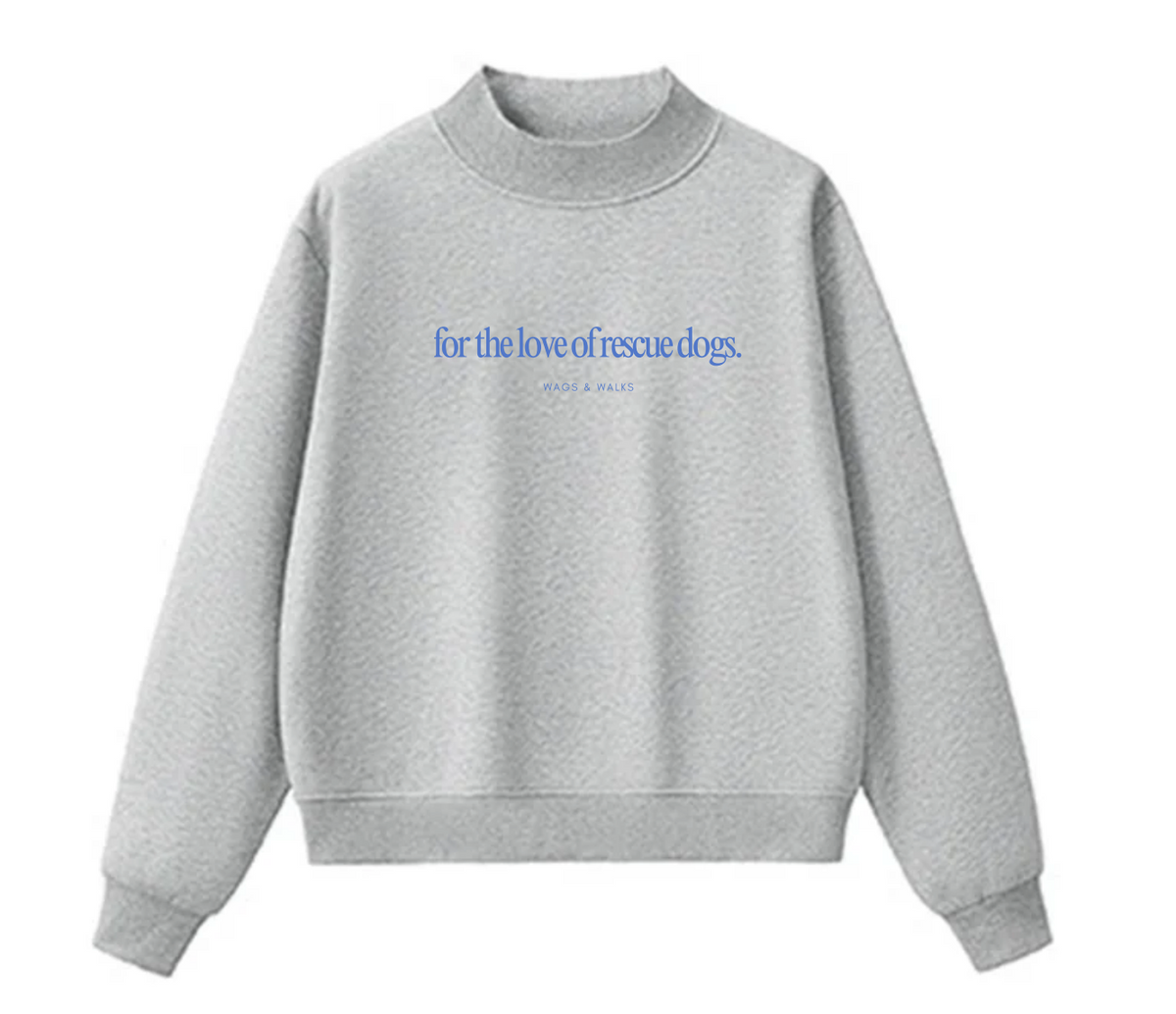 For the Love of Dogs Mockneck in Heather Grey