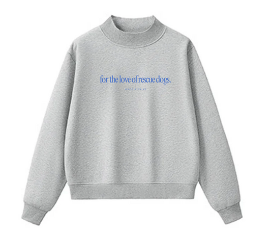 For the Love of Dogs Mockneck in Heather Grey