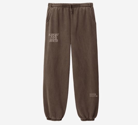 Support Your Local Rescue Sweatpants in Chocolate Brown